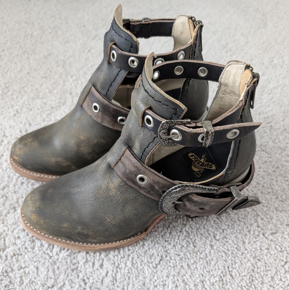 Freebird by Steven Carsen Ankle Boot Women's Size 7 Leather Distressed Bohemian - Picture 1 of 14
